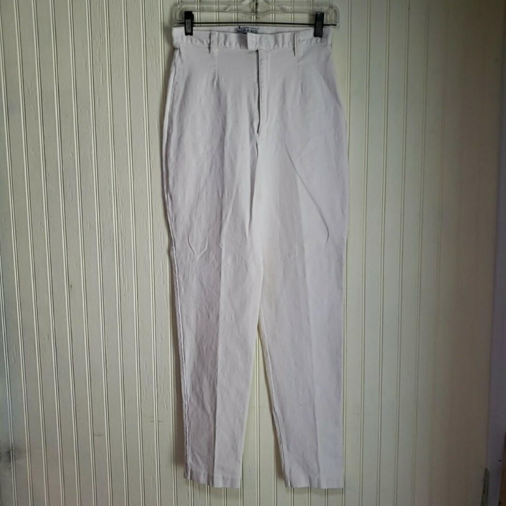 Vintage Memphis Pants Juniors 9/10 White Twill Stretch Chino High Waist USA